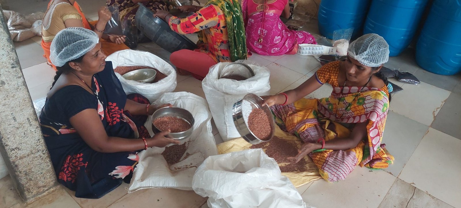 Women sifting / sorting